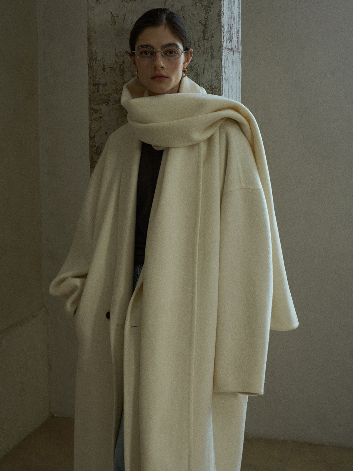 Women's Oversized Plain Wool Coat