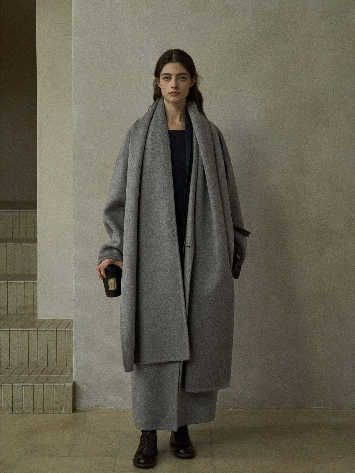 Women's Oversized Plain Wool Coat