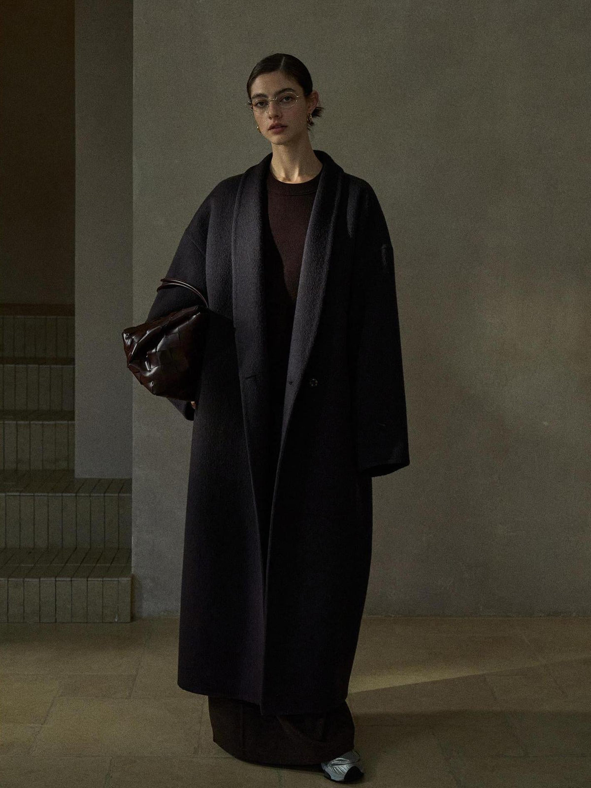 Women's Oversized Plain Wool Coat