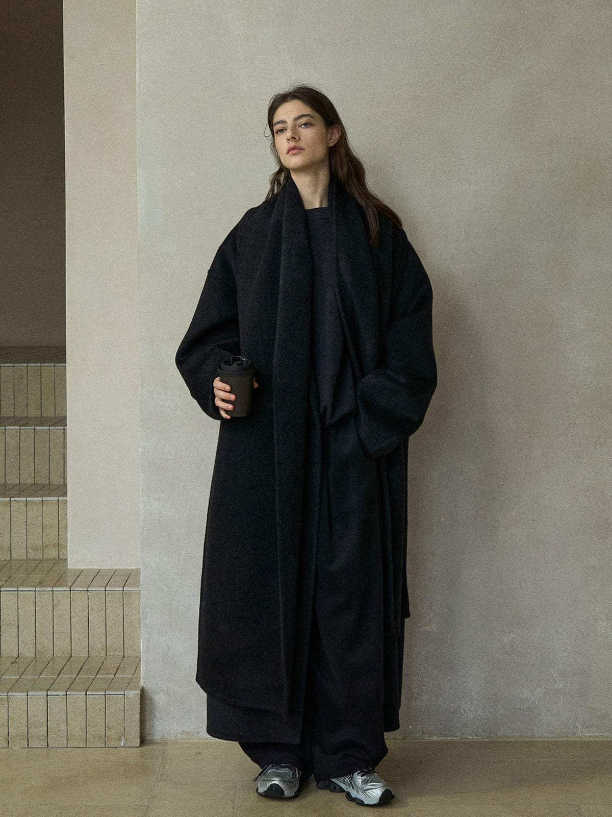 Women's Oversized Plain Wool Coat