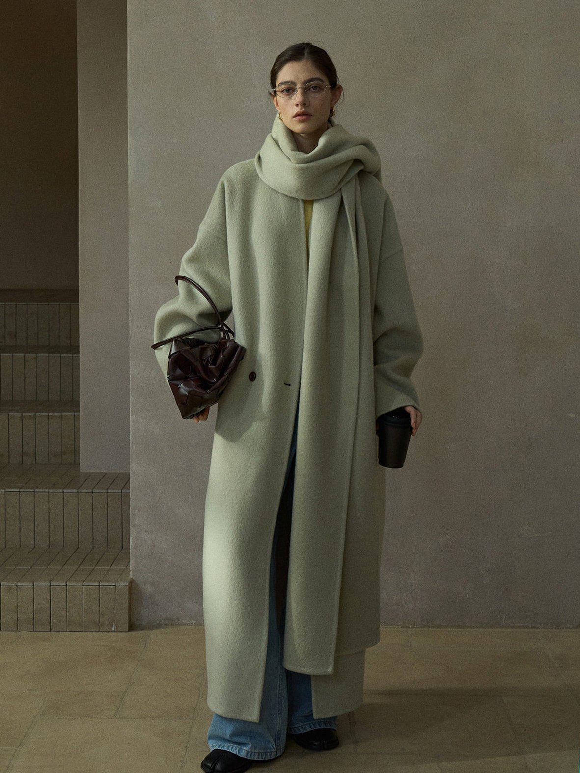 Women's Oversized Plain Wool Coat