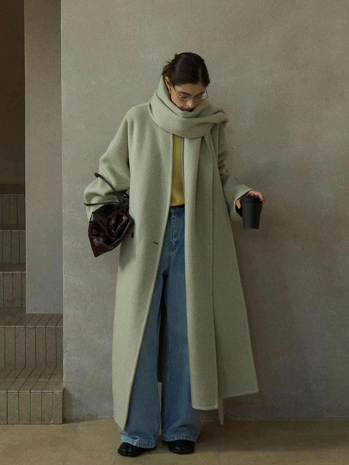 Women's Oversized Plain Wool Coat