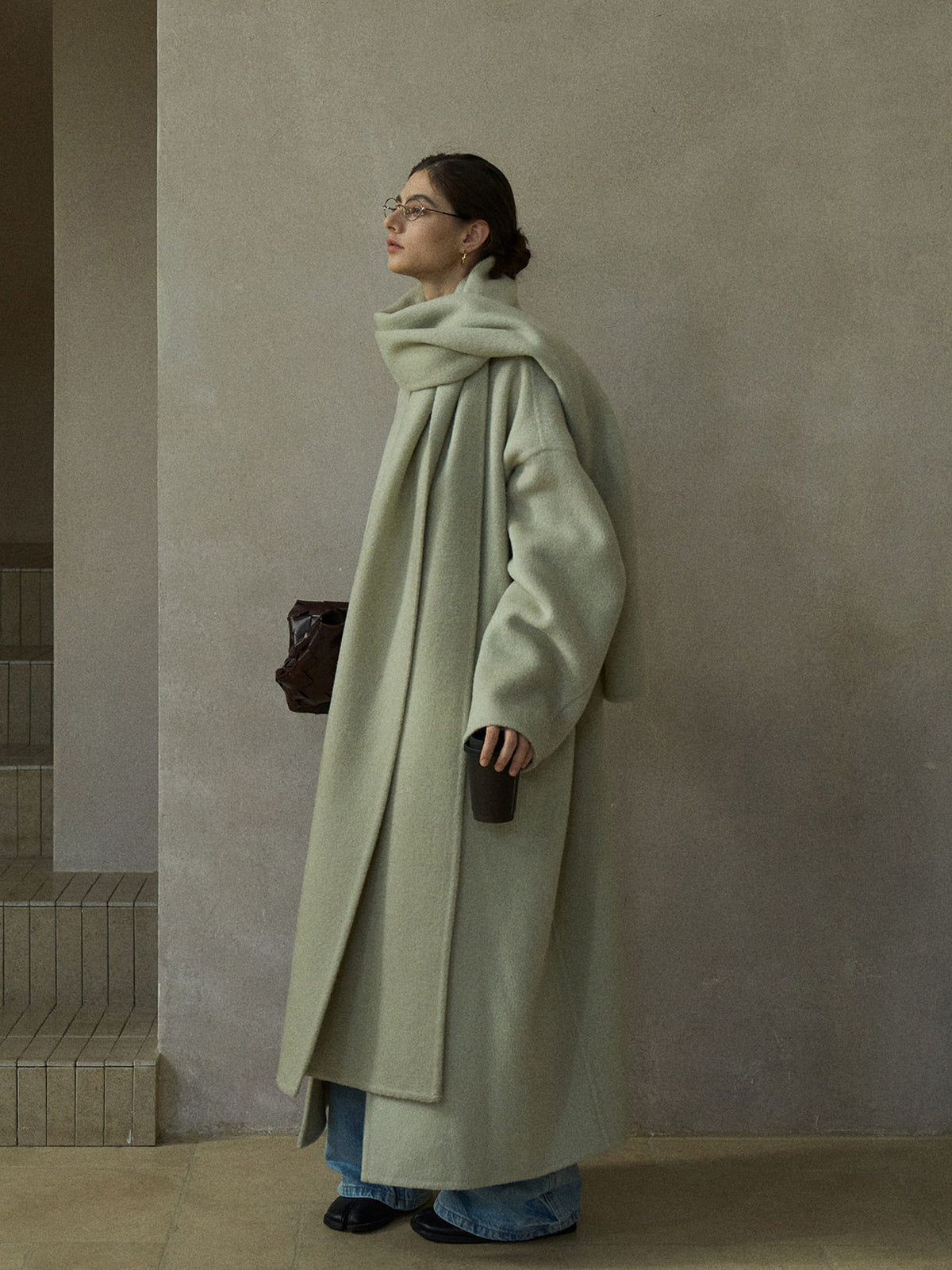 Women's Oversized Plain Wool Coat