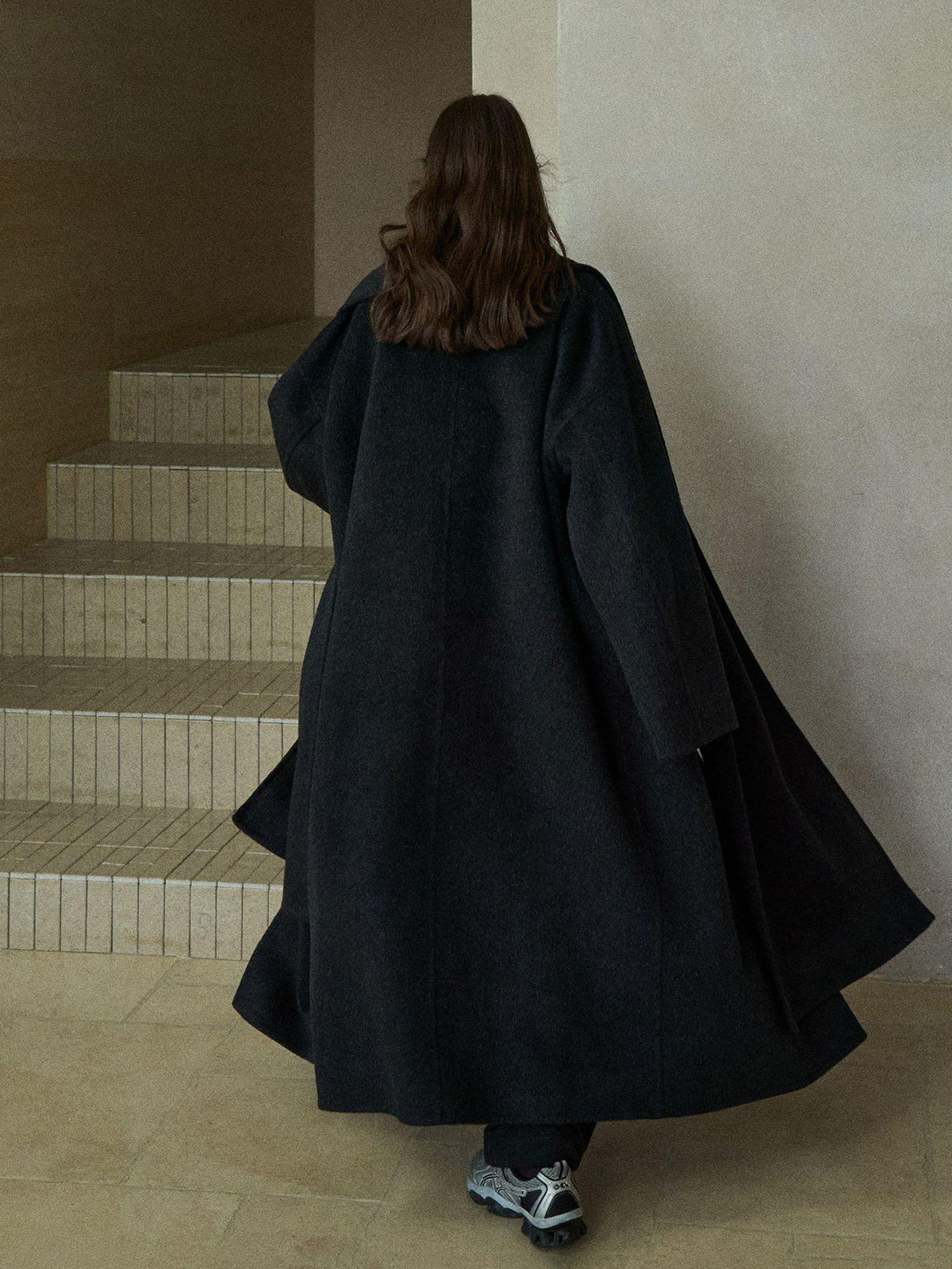 Women's Oversized Plain Wool Coat