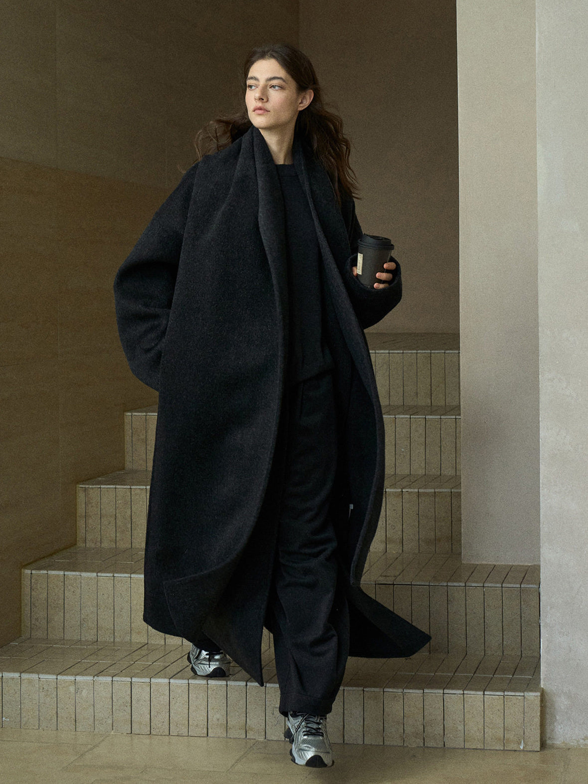 Women's Oversized Plain Wool Coat