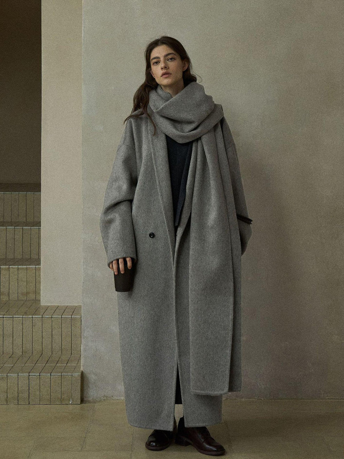 Women's Oversized Plain Wool Coat