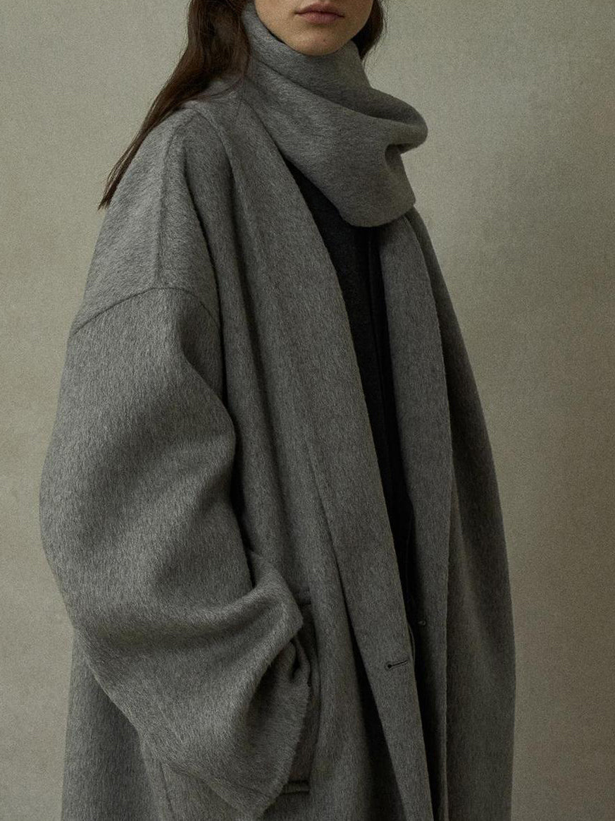 Women's Oversized Plain Wool Coat