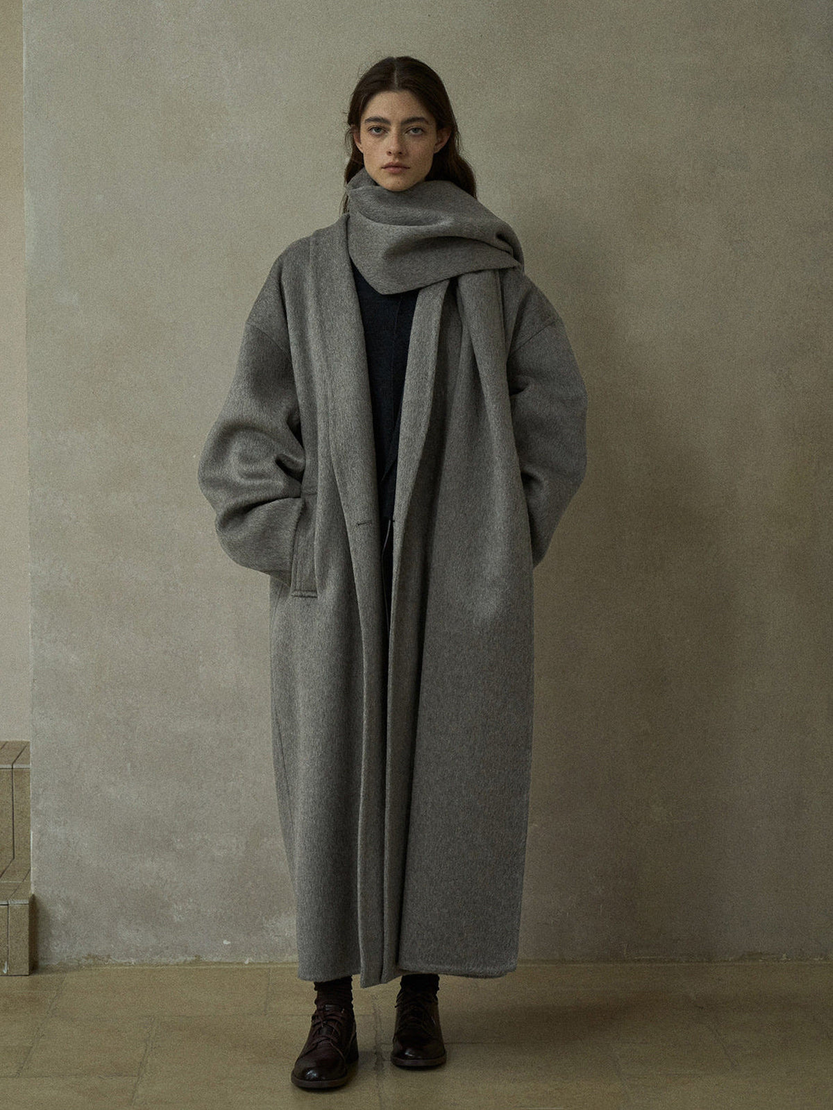 Women's Oversized Plain Wool Coat