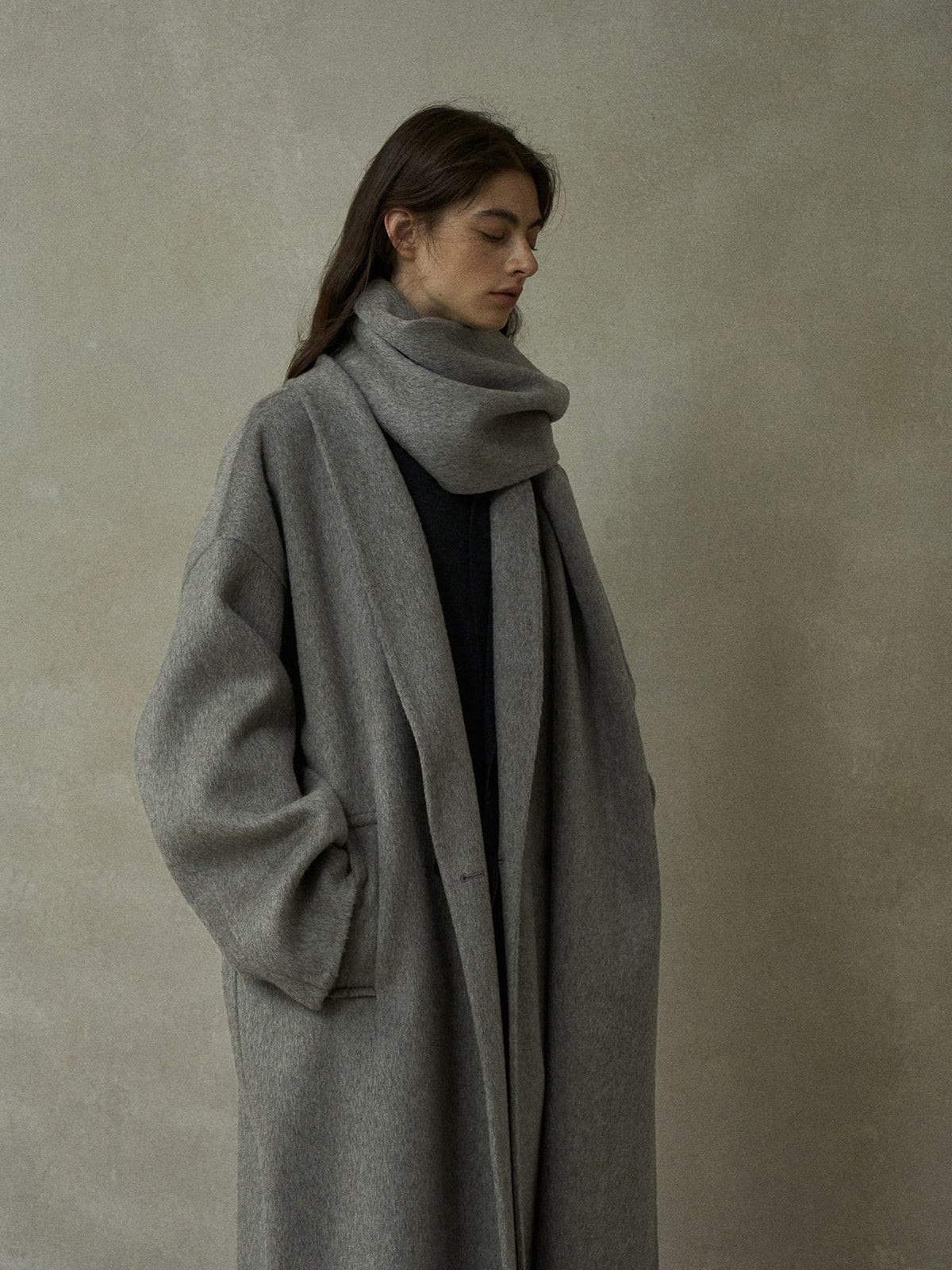 Women's Oversized Plain Wool Coat