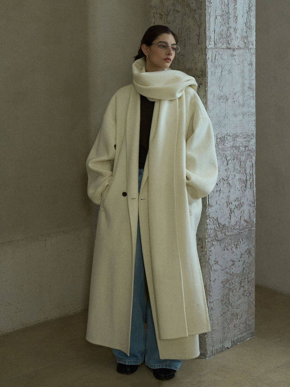 Women's Oversized Plain Wool Coat
