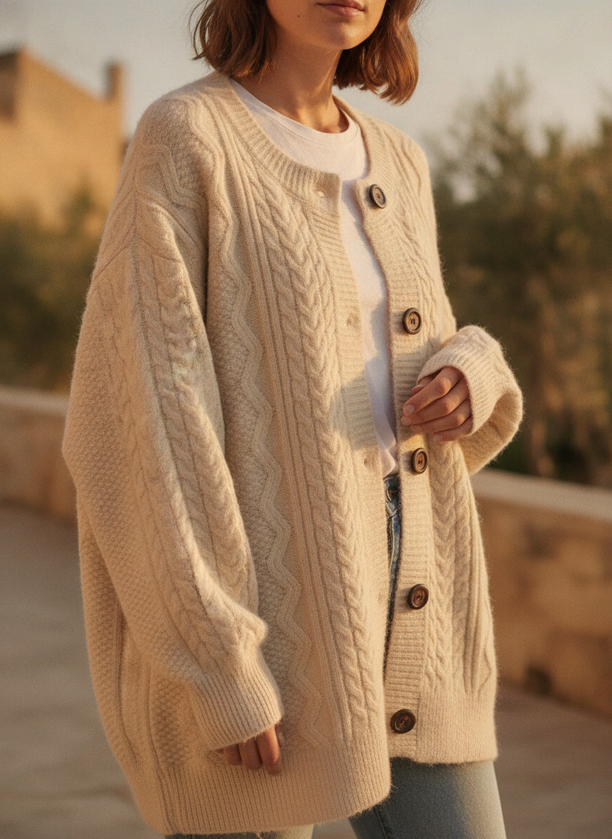 Women's Oversized Relaxed Cashmere Cardigan