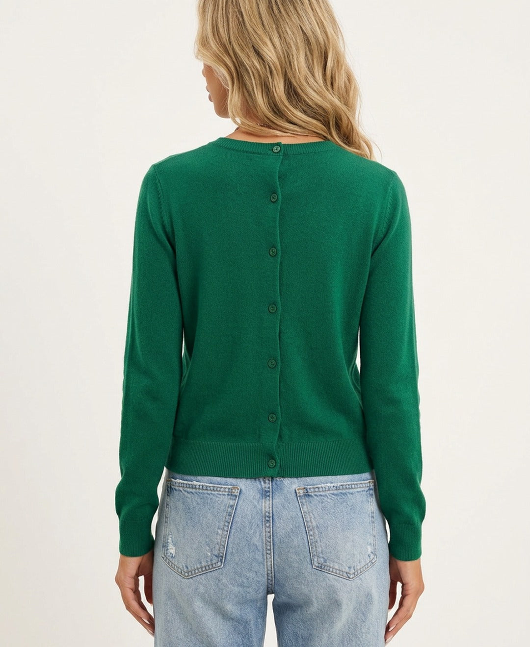Women's Plain Fine Knit Knitted Cardigan