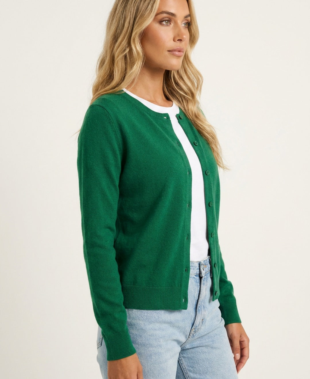 Women's Plain Fine Knit Knitted Cardigan