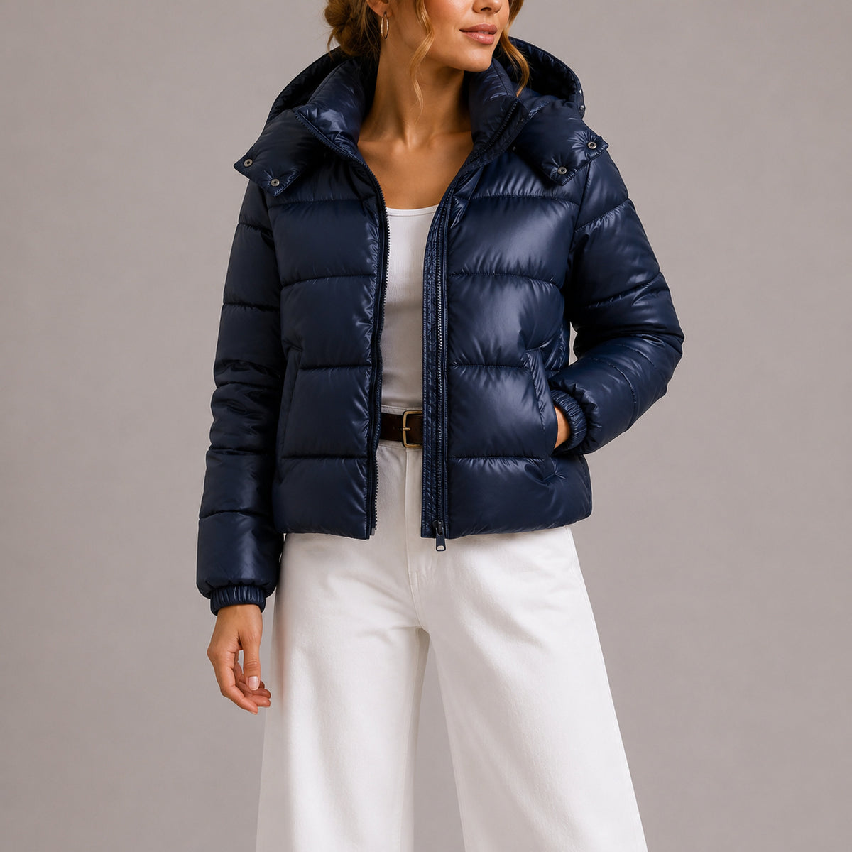 Women's Quilted Hooded Lightweight Puffer Jacket