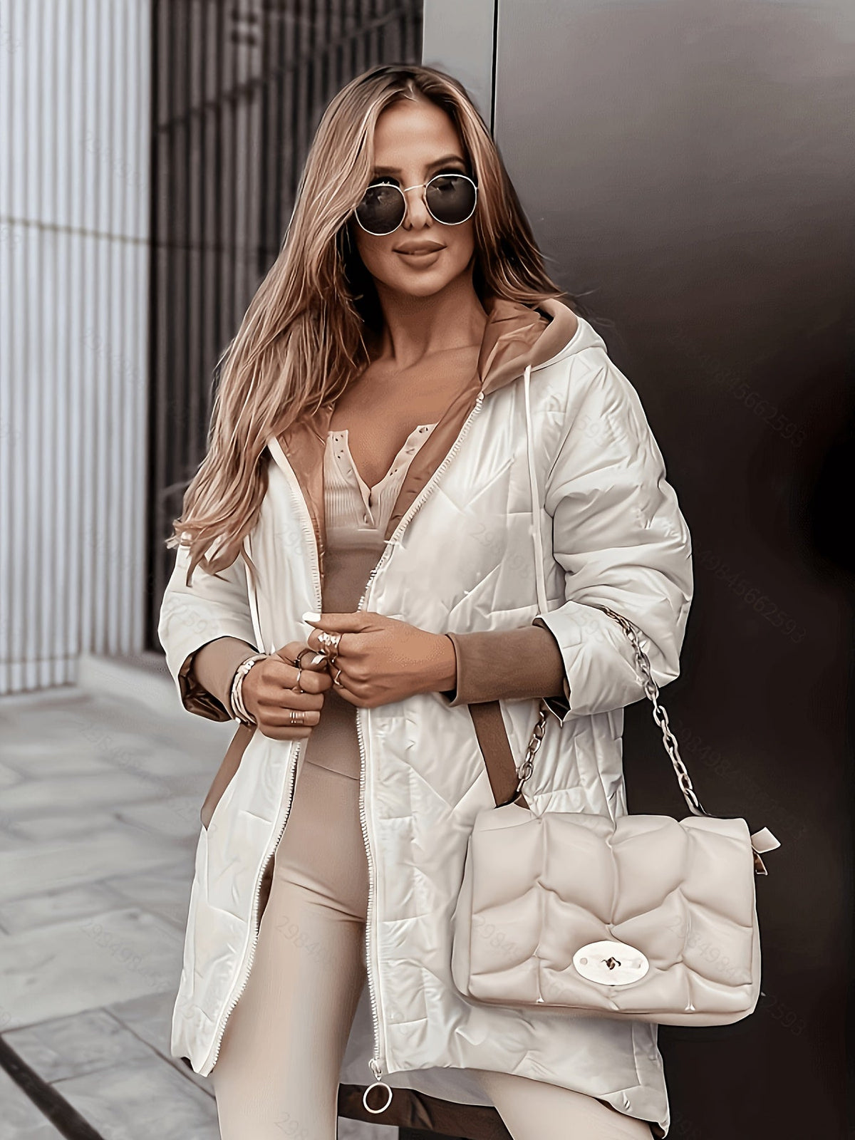Women's Quilted Hooded Longline Puffer Coat