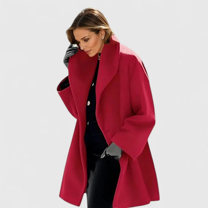 Women's Relaxed Collared Wool Coat