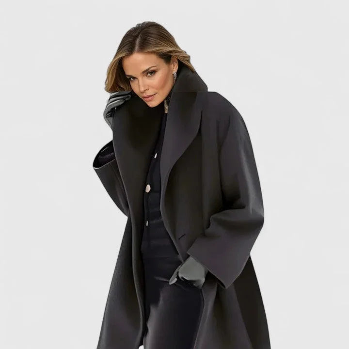 Women's Relaxed Collared Wool Coat