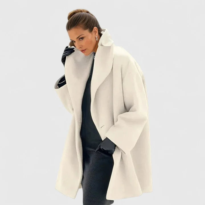 Women's Relaxed Collared Wool Coat
