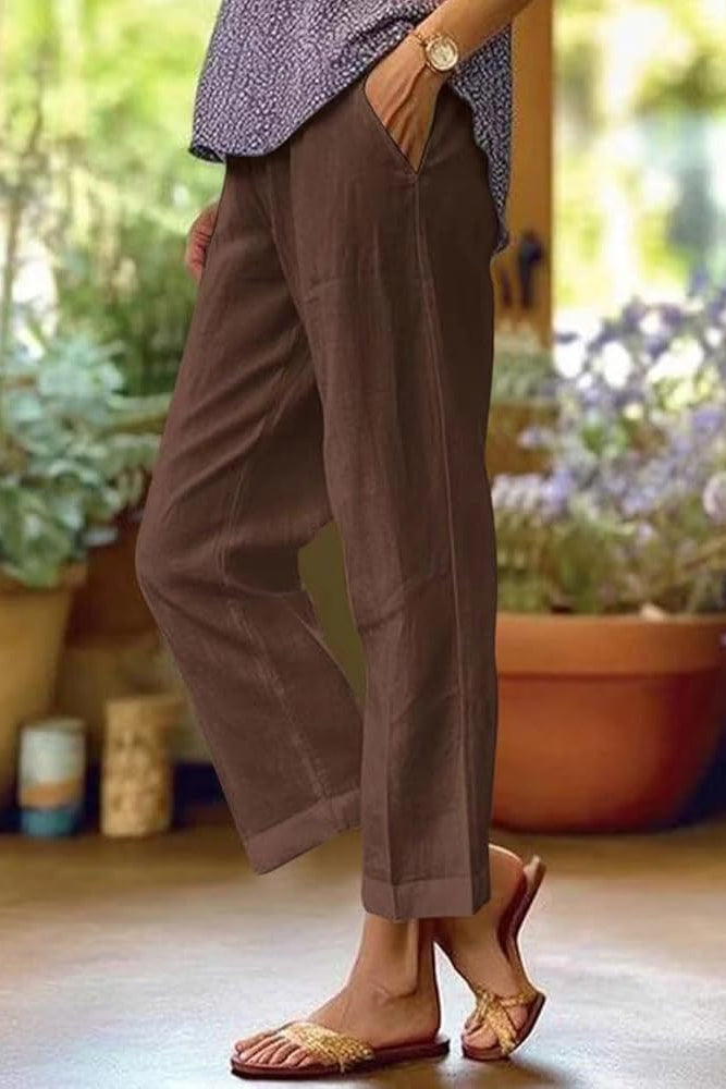 Women's Relaxed Cropped Elasticated Waist Trousers