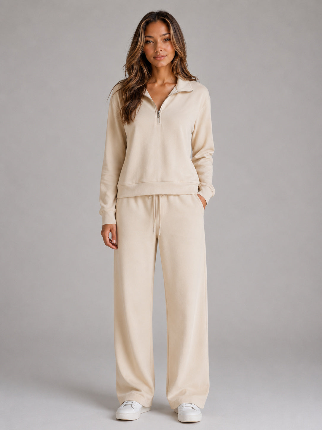 Women's Relaxed Half Zip Lounge Set