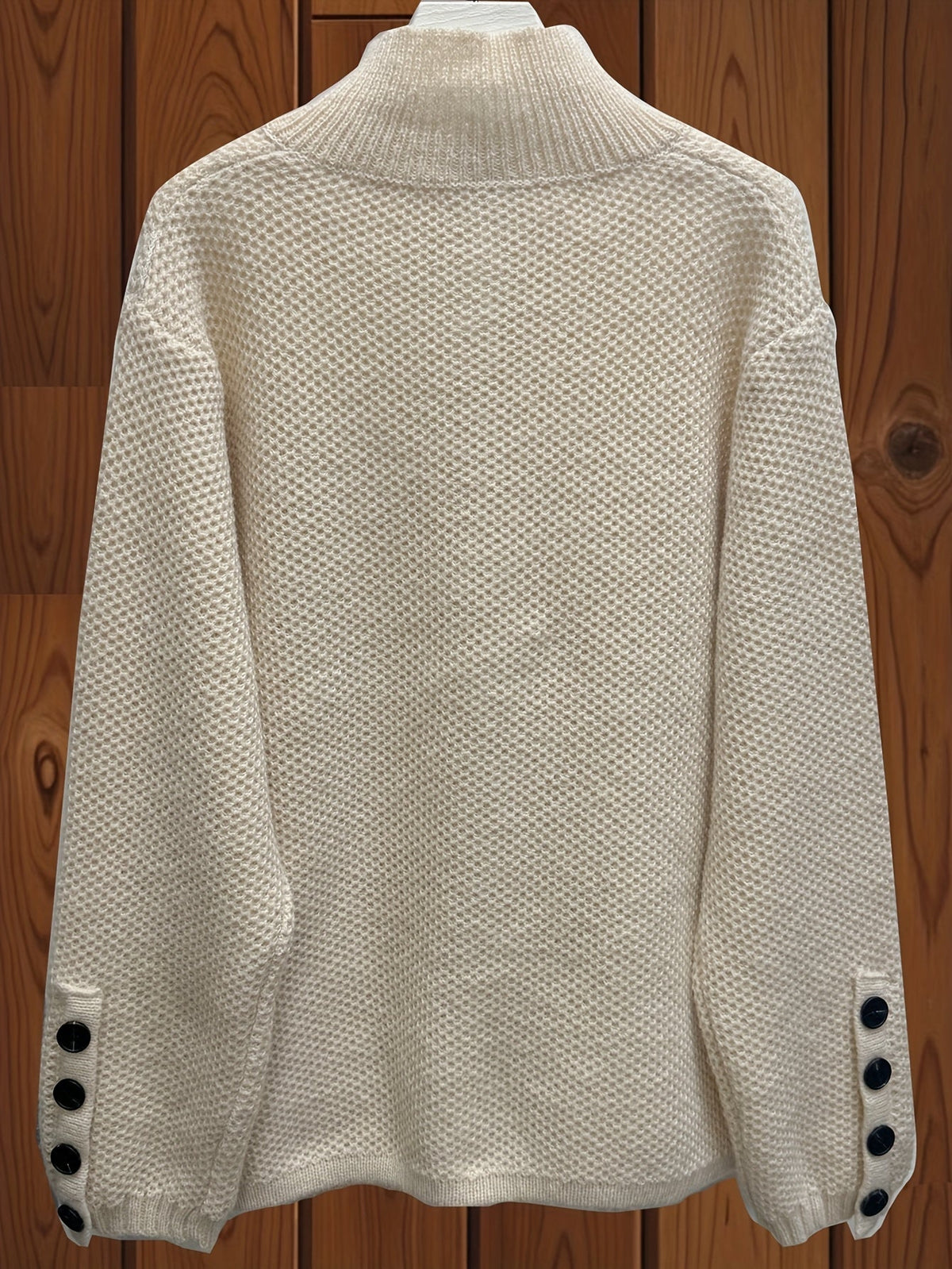 Women's Relaxed High Neck Button Up Cardigan