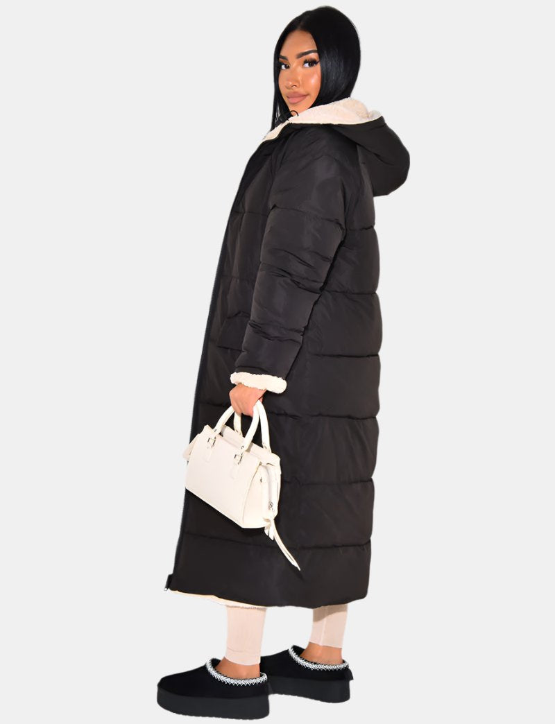 Women's Relaxed Hooded Long Puffer Coat