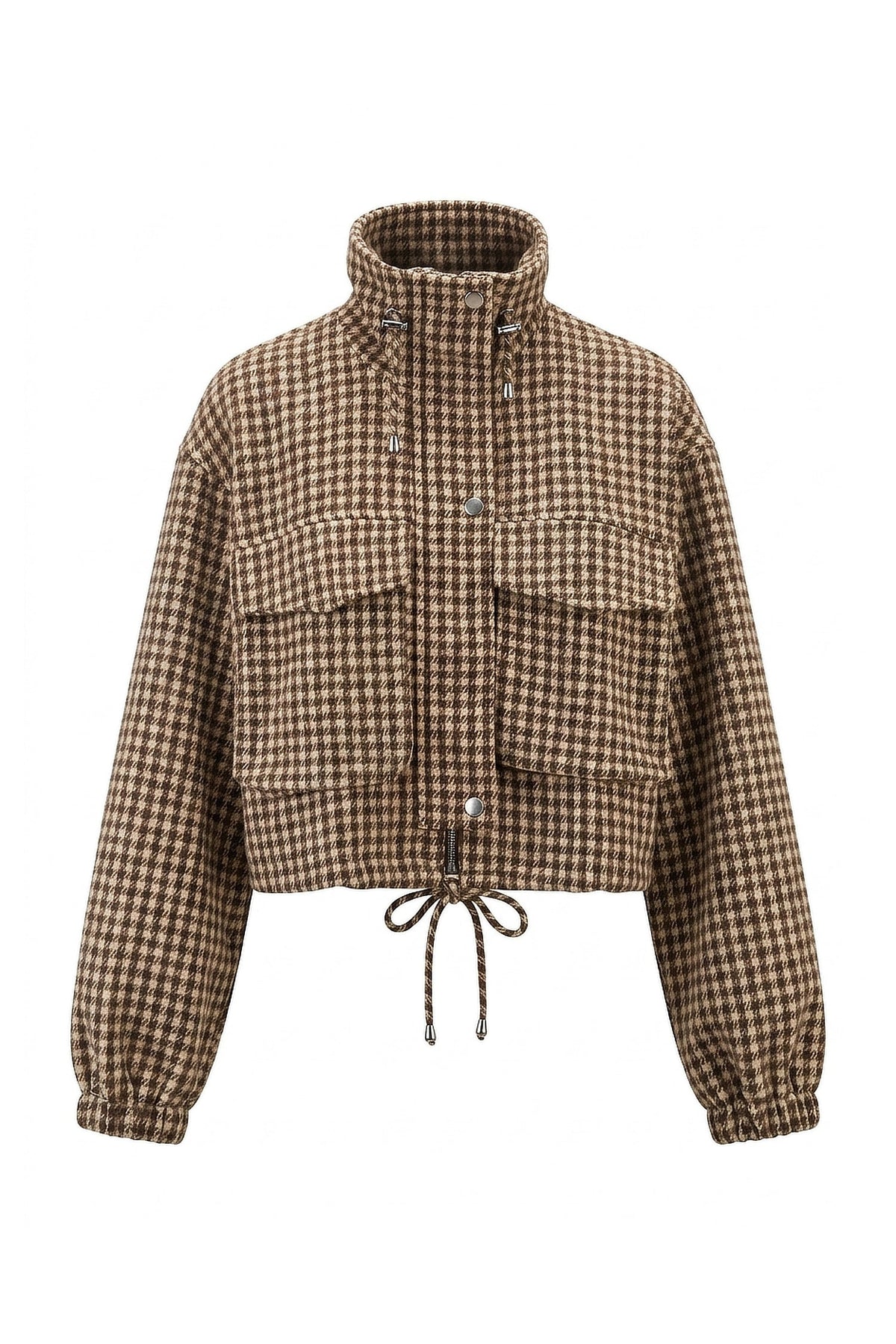 Women's Relaxed Houndstooth Cropped Jacket