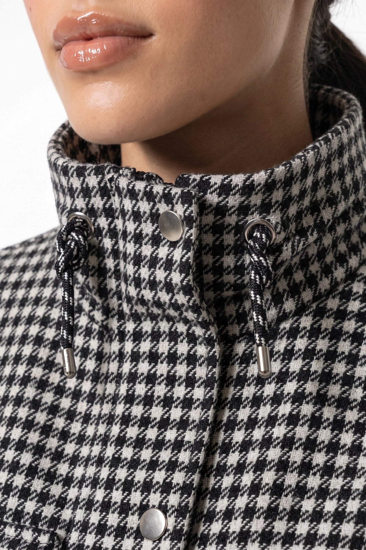 Women's Relaxed Houndstooth Cropped Jacket