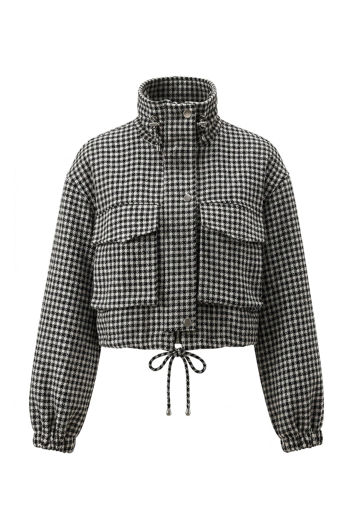 Women's Relaxed Houndstooth Cropped Jacket