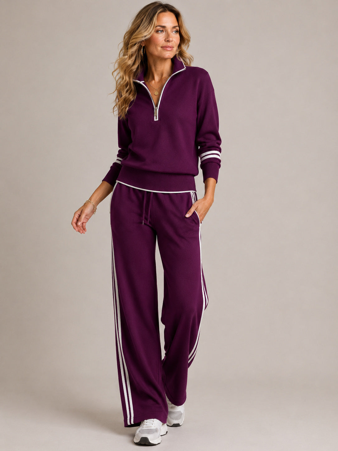 Women's Relaxed Knitted Co Ord Two Piece Set