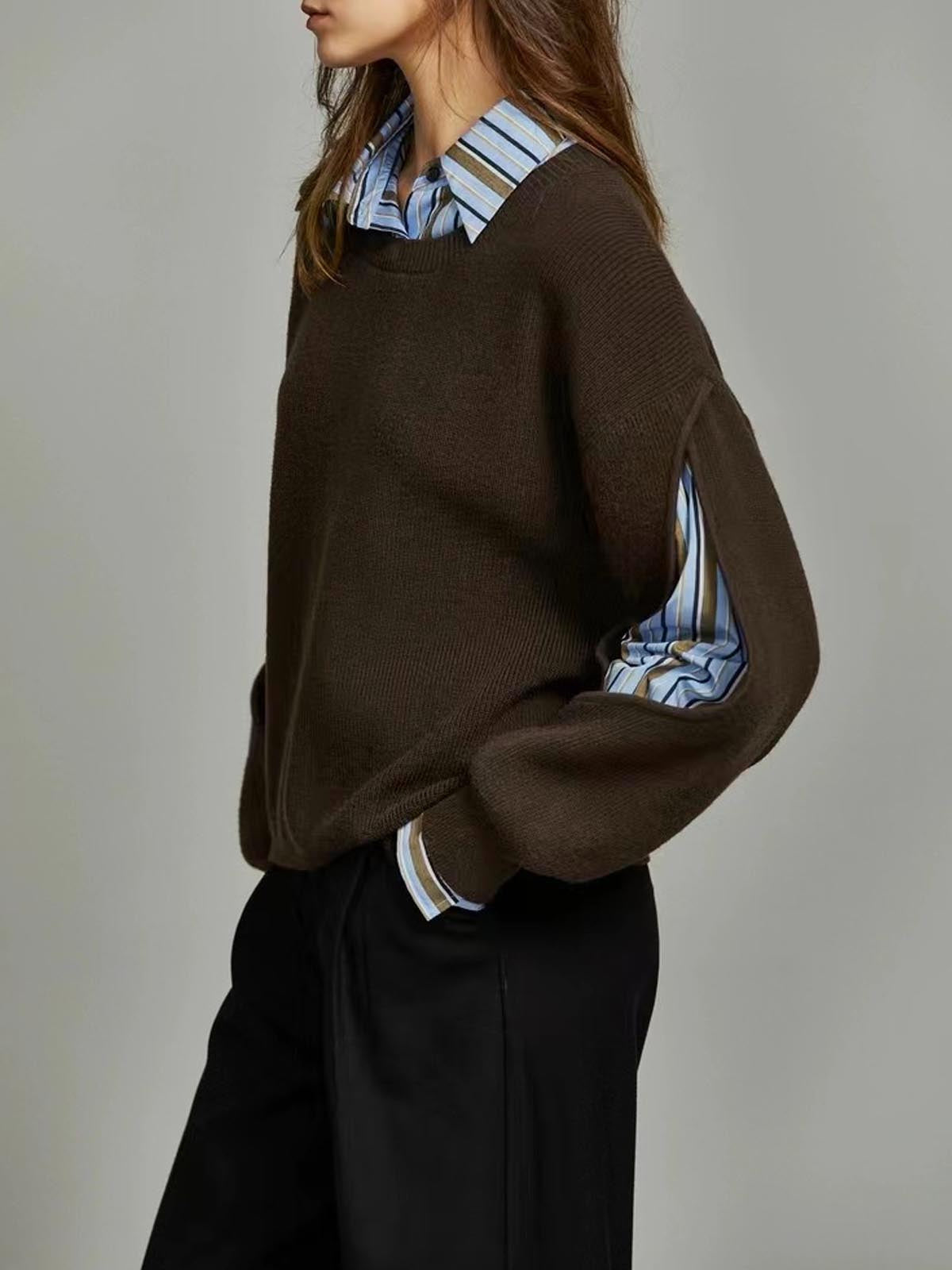 Women's Relaxed Layered Collar Sweater
