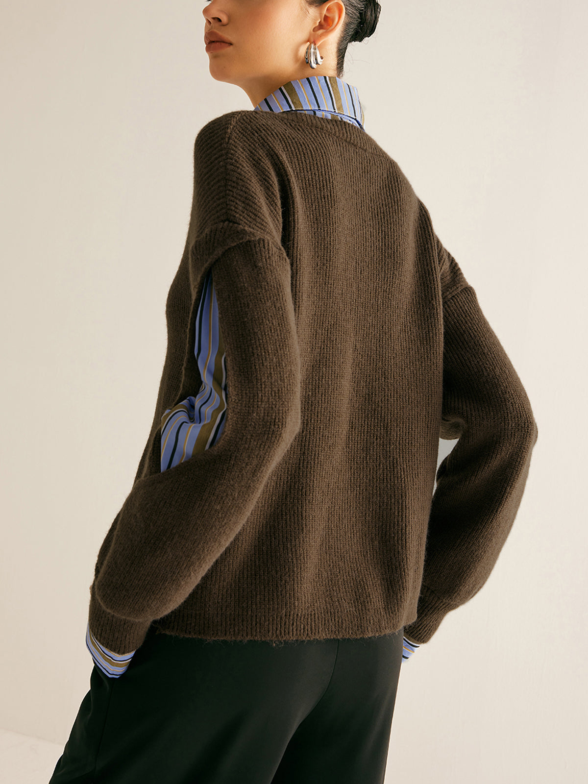 Women's Relaxed Layered Collar Sweater