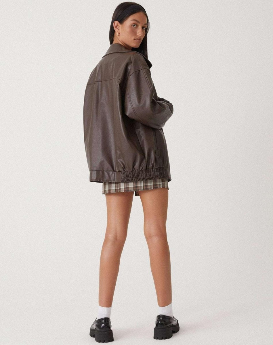 Women's Relaxed Plain Female Leather Jacket