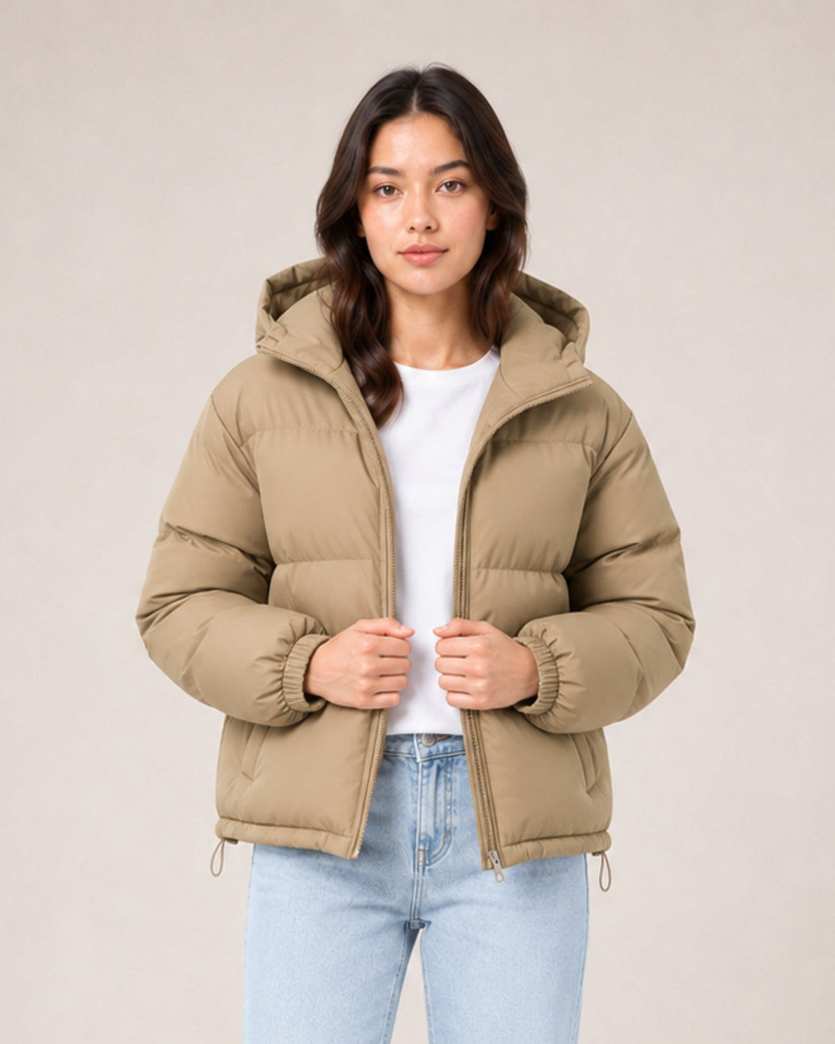Women's Relaxed Quilted Hooded Puffer Jacket