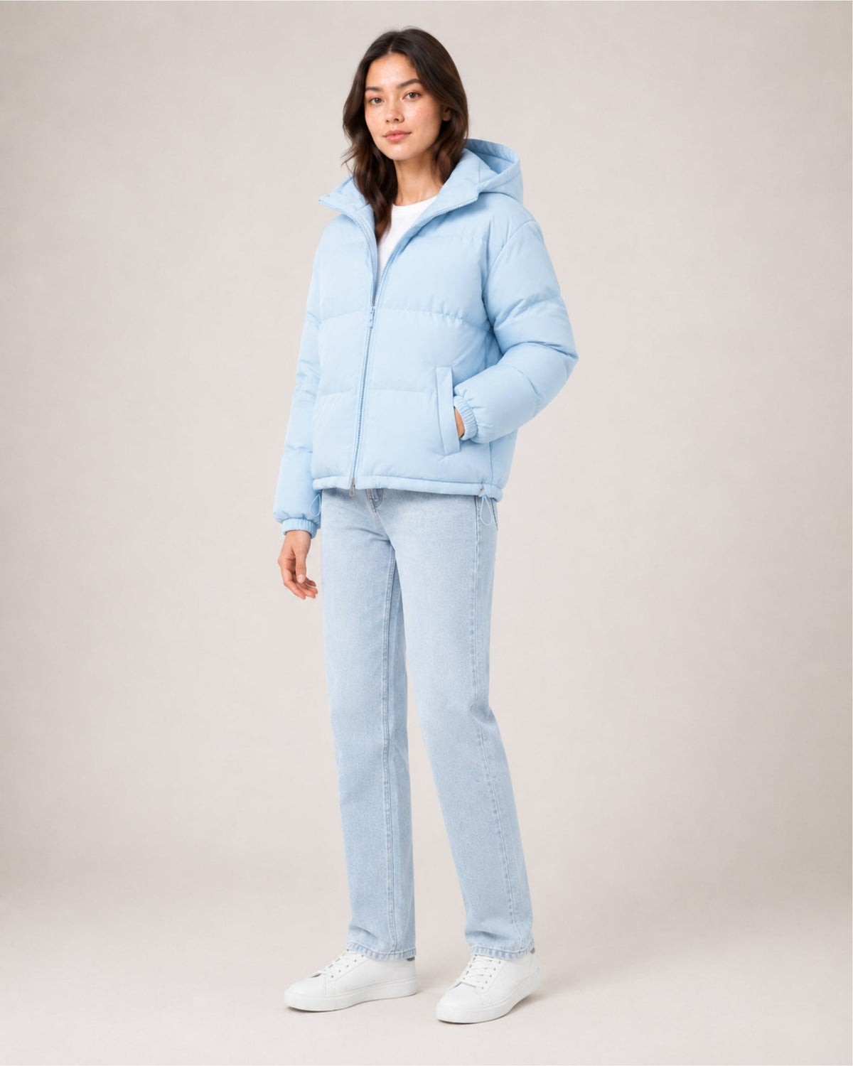 Women's Relaxed Quilted Hooded Puffer Jacket