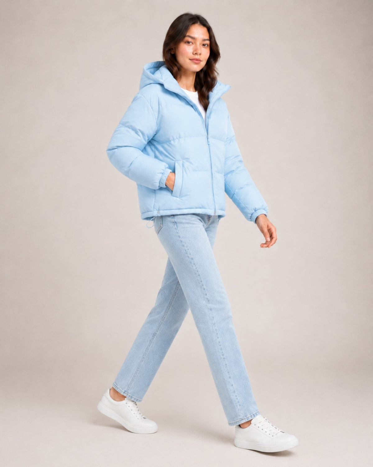 Women's Relaxed Quilted Hooded Puffer Jacket