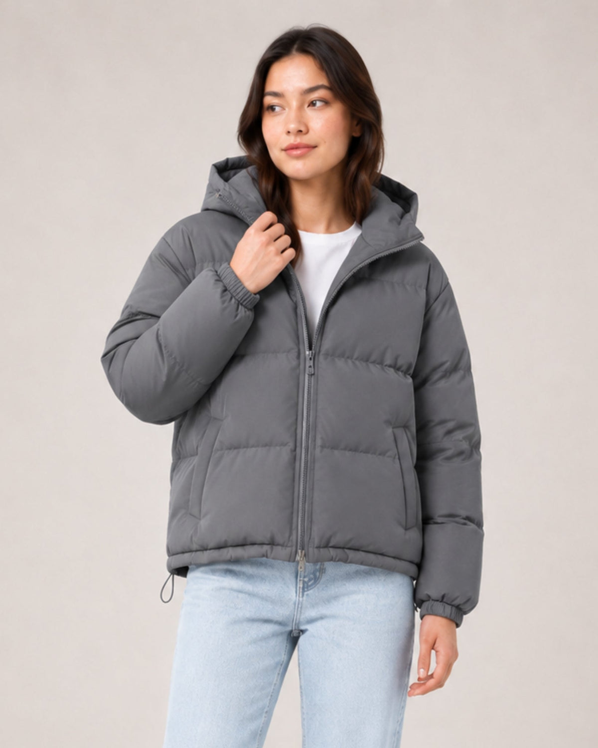 Women's Relaxed Quilted Hooded Puffer Jacket