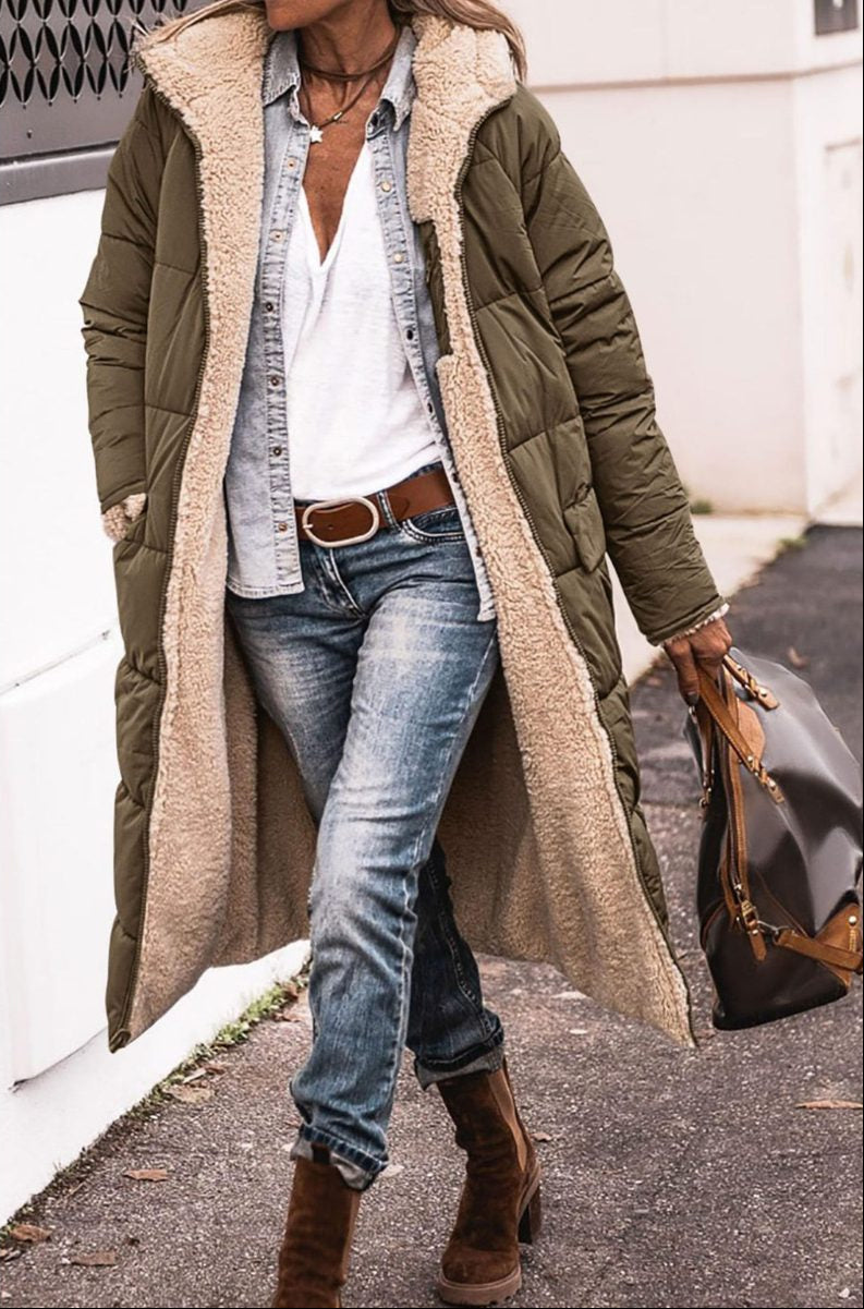 Women's Relaxed Quilted Long Puffer Coat