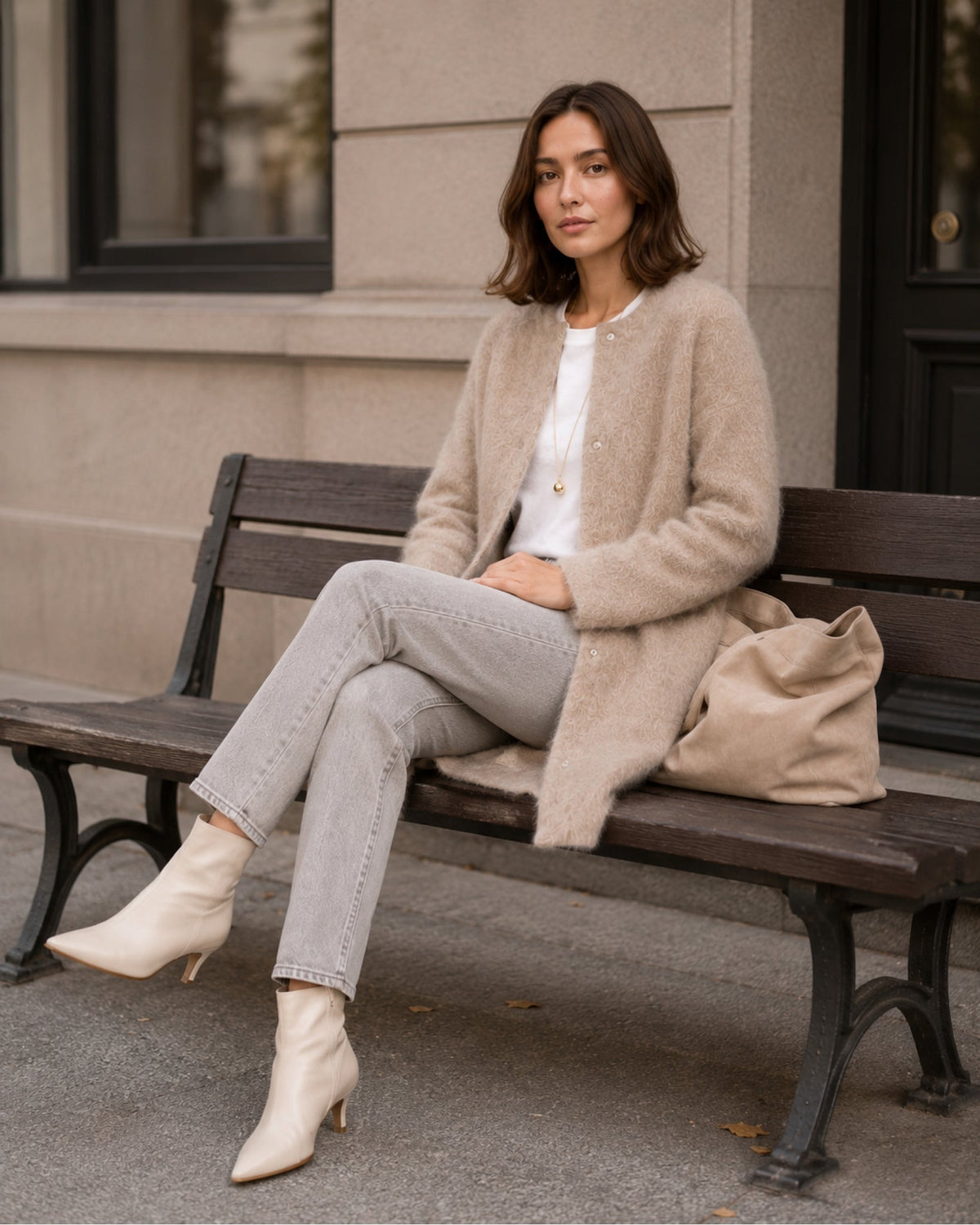 Women's Relaxed Round Neck Button-Down Long Cardigan