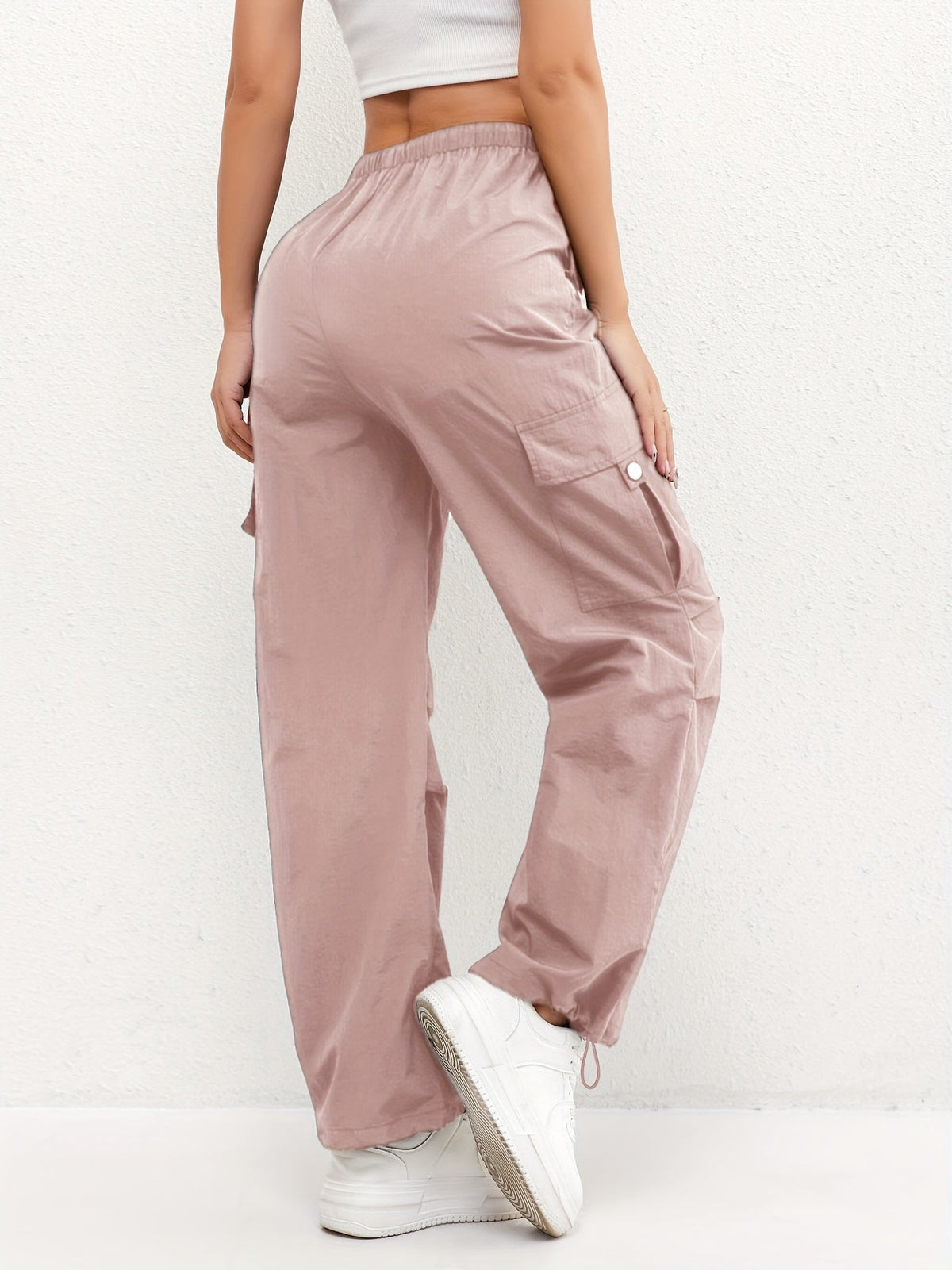 Women's Relaxed Straight Elasticated Waist Cargo Trousers