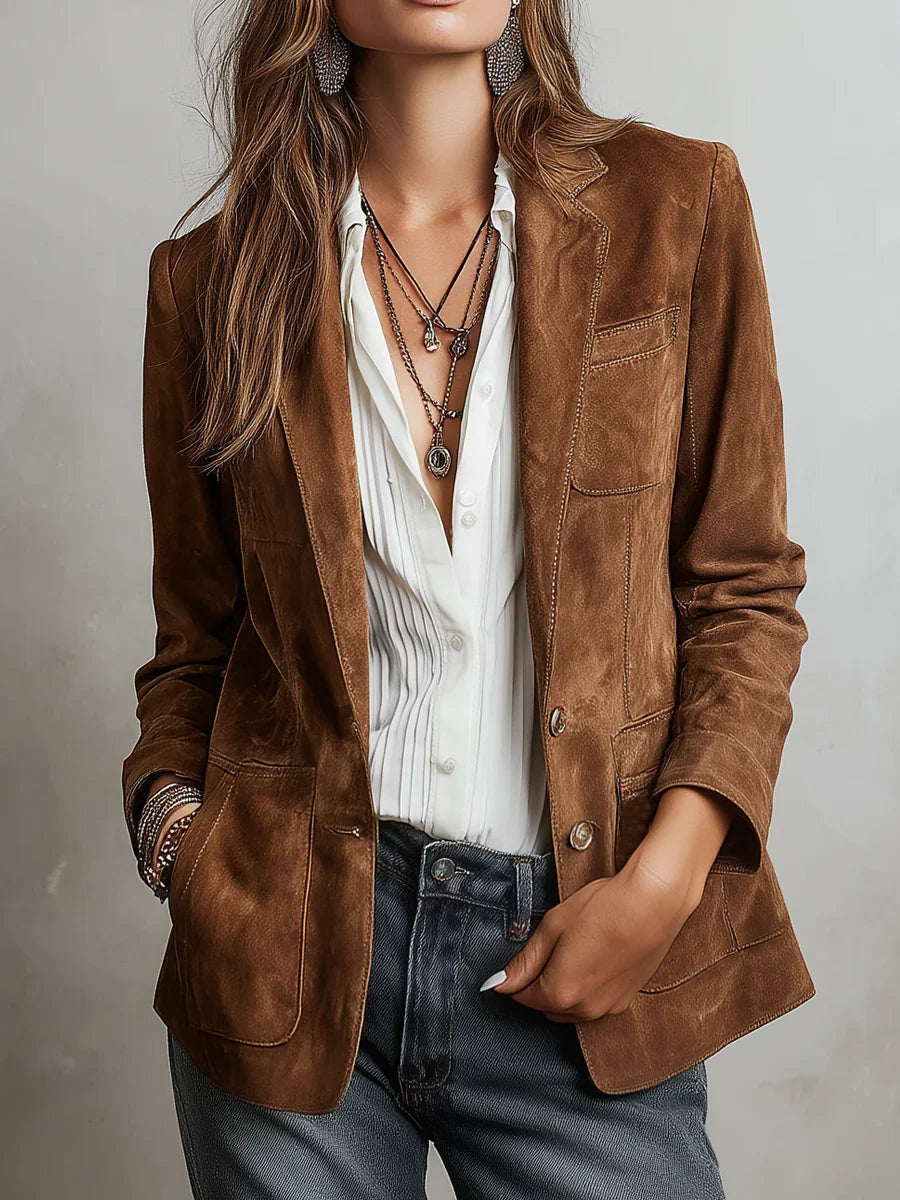Women's Relaxed Suede Blazer