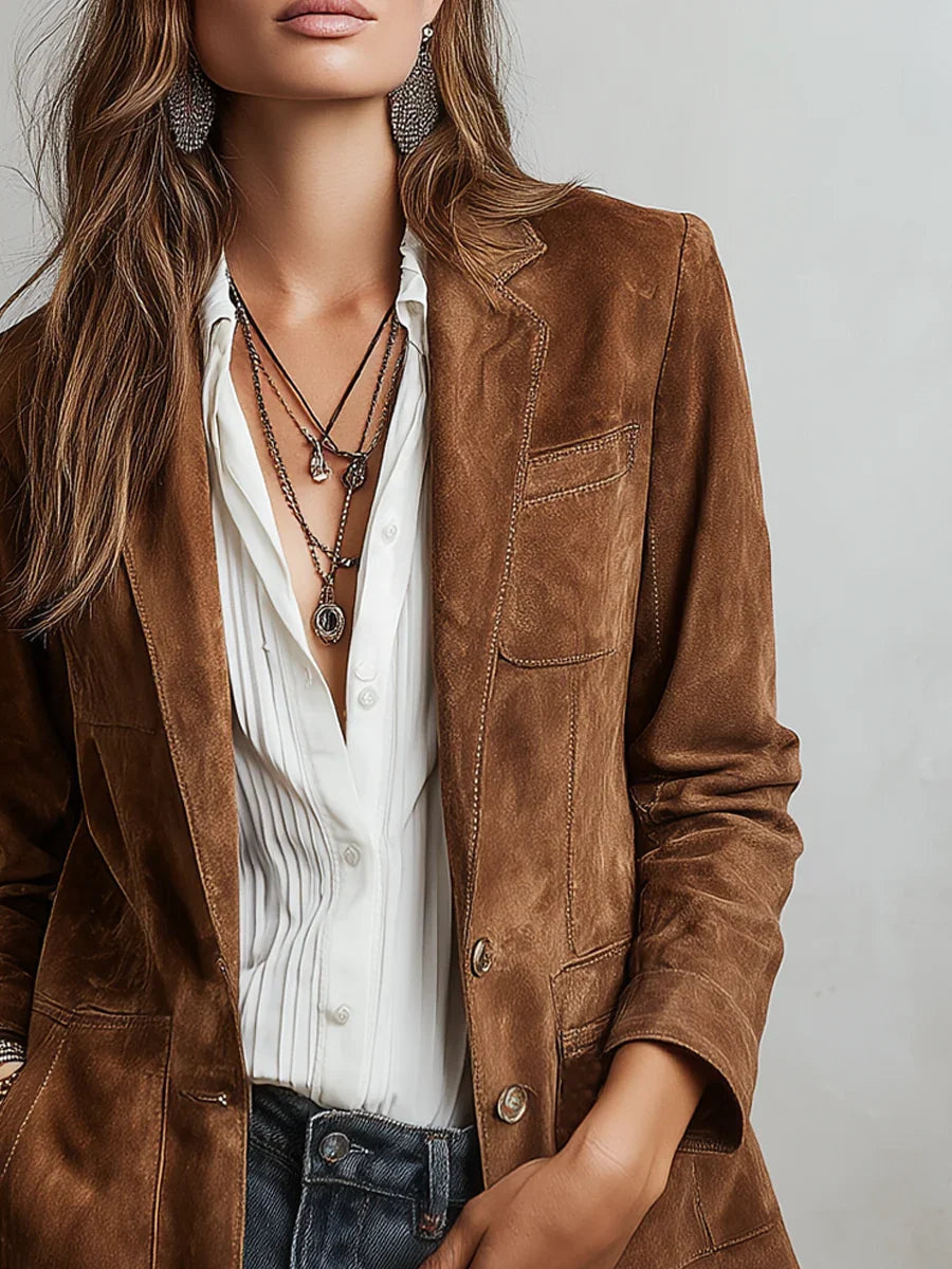 Women's Relaxed Suede Blazer