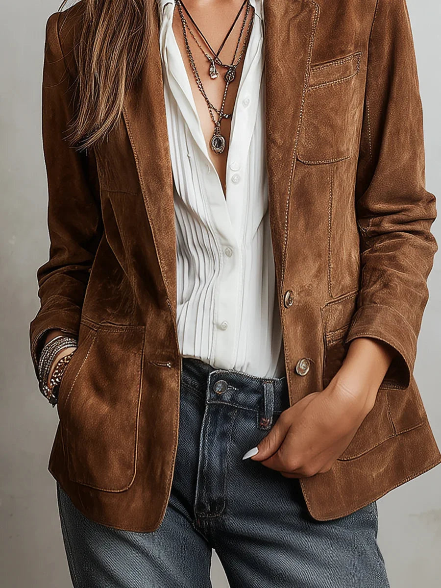 Women's Relaxed Suede Blazer
