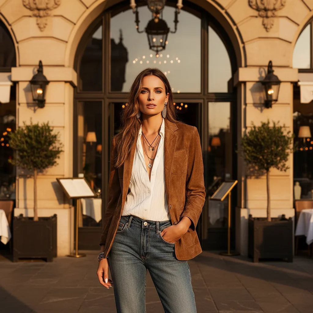 Women's Relaxed Suede Blazer