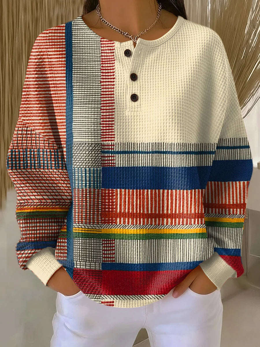 Women's Relaxed Waffle Crew Neck Jumper