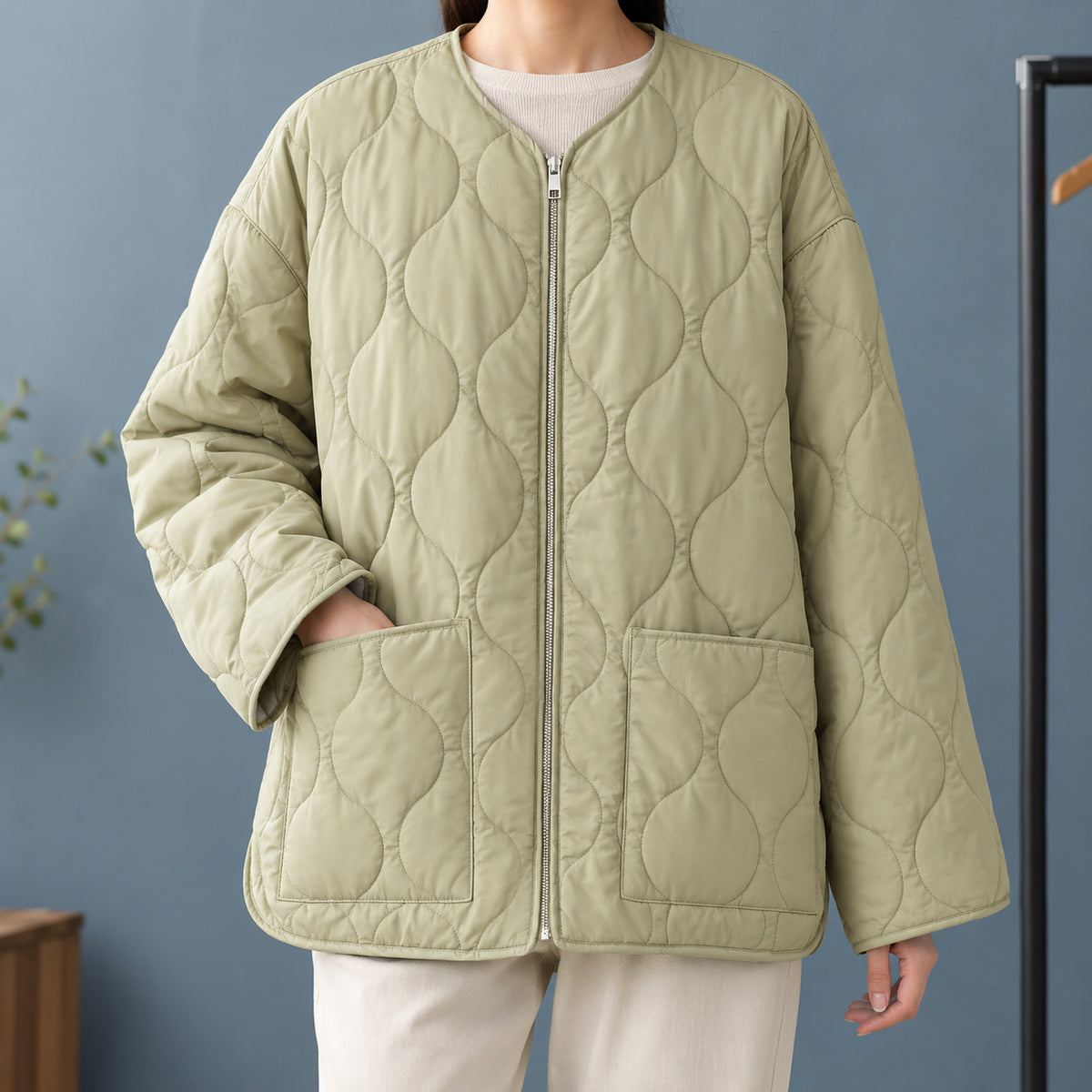 Women's Relaxed Zip-Up Quilted Jacket