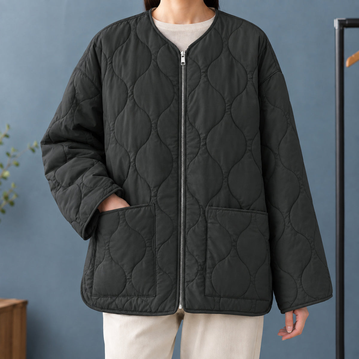 Women's Relaxed Zip-Up Quilted Jacket