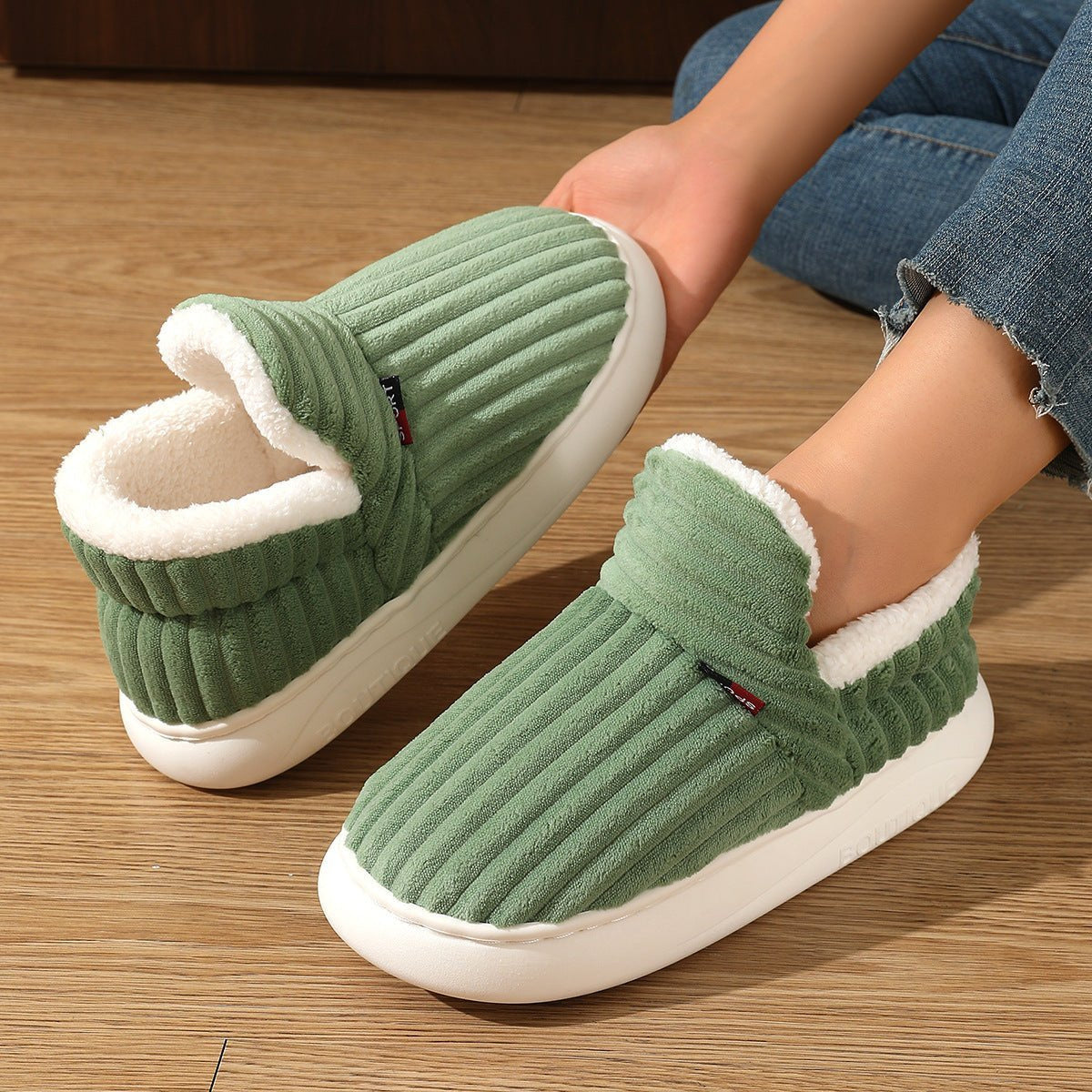 Women's Ribbed Corduroy Slippers