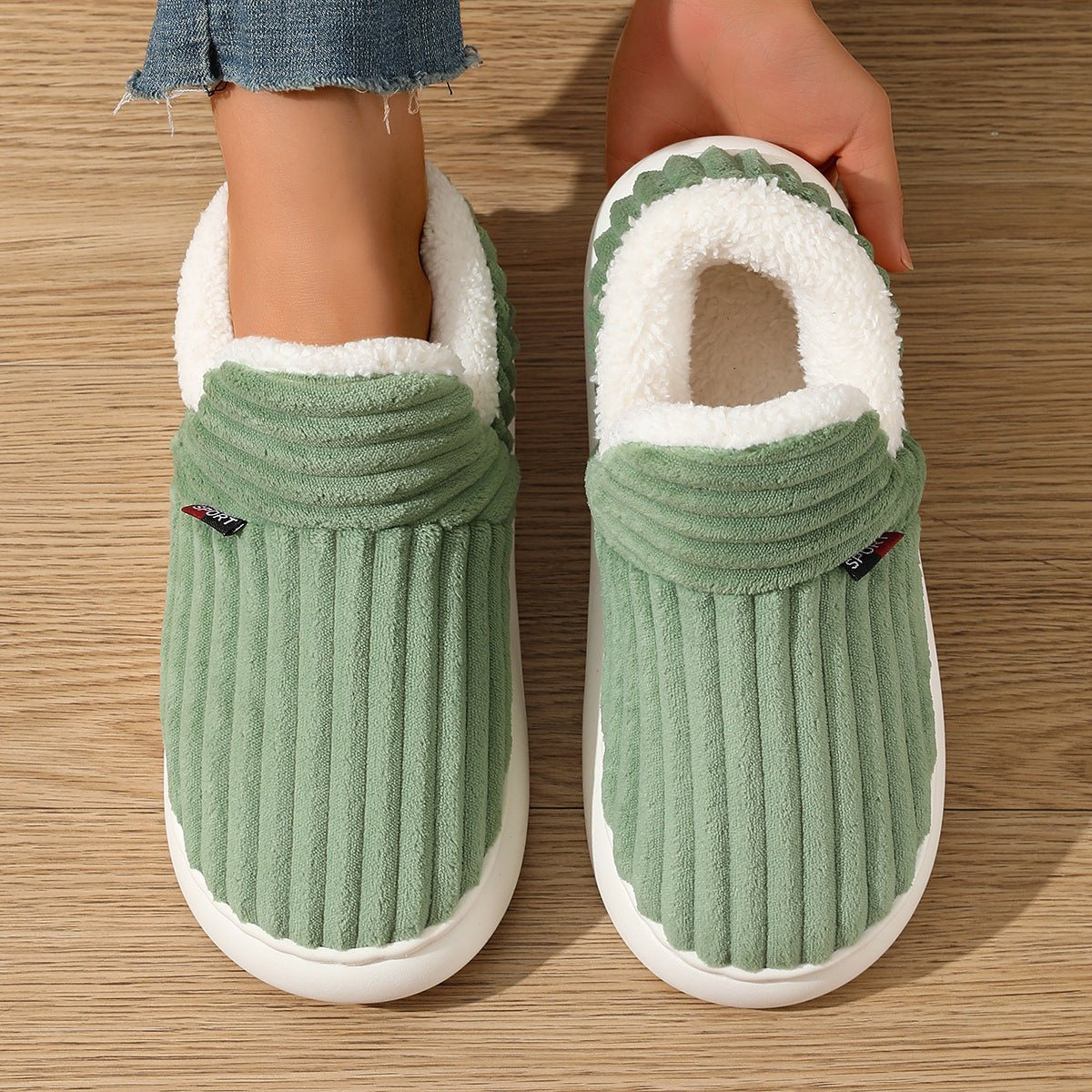 Women's Ribbed Corduroy Slippers