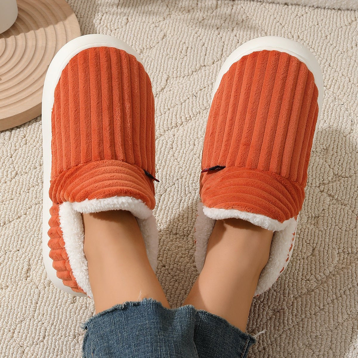 Women's Ribbed Corduroy Slippers